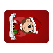 kerstmeisje cartoon magnet magneet (Horizontaal)