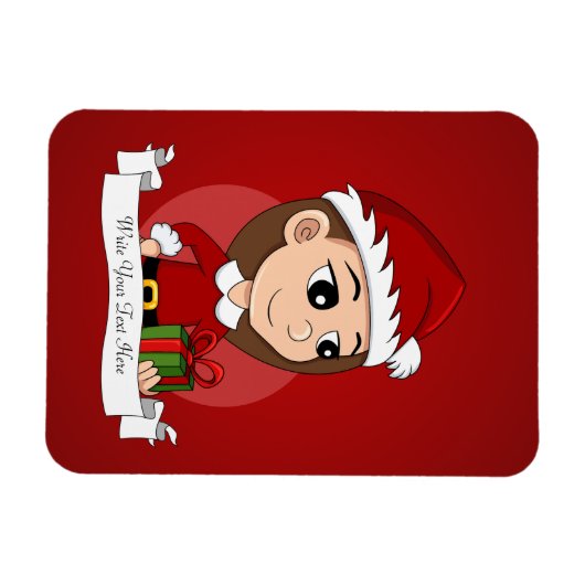 kerstmeisje cartoon magnet magneet (Horizontaal)