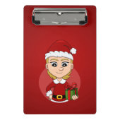 Kerstmeisje cartoon mini klembord (Voorkant)