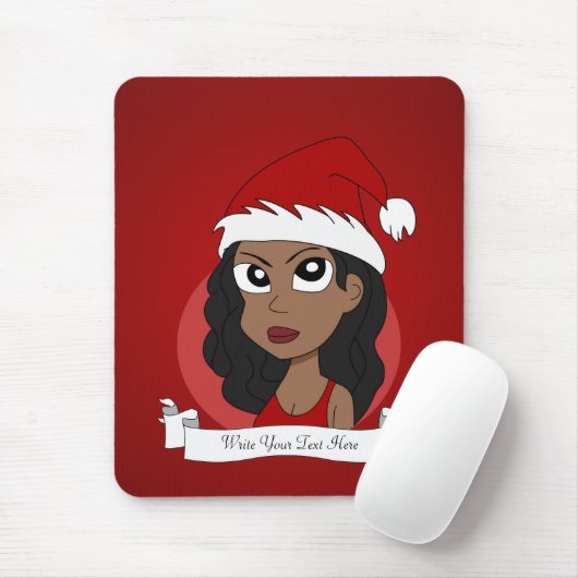 Kerstmeisje cartoon muismat (Met muis)