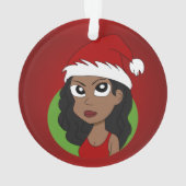Kerstmeisje cartoon ornament (achterkant)
