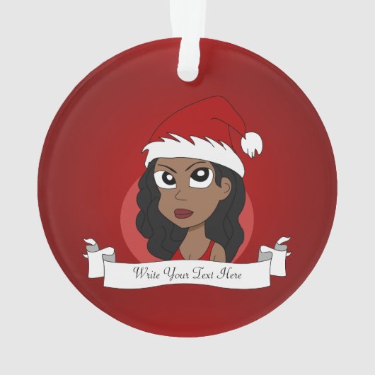 Kerstmeisje cartoon ornament (achterkant)