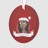 Kerstmeisje cartoon ornament (voorkant)