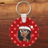 Kerstmeisje cartoon sleutelhanger (Voorkant)