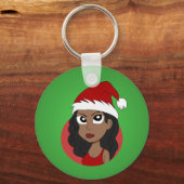 Kerstmeisje cartoon sleutelhanger (Voorkant)