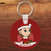 Kerstmeisje cartoon sleutelhanger (Voorkant)