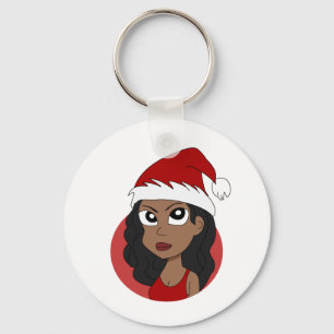 Kerstmeisje cartoon sleutelhanger