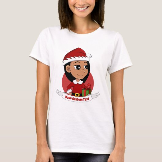 Kerstmeisje cartoon T-Shirt (Voorkant)