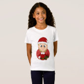 Kerstmeisje cartoon T-Shirt (Voorkant volledig)