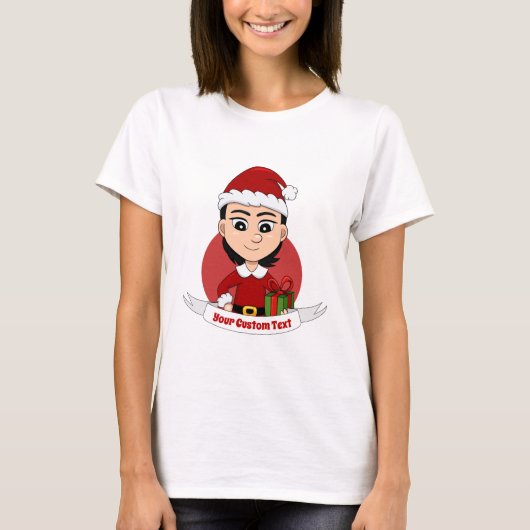 Kerstmeisje cartoon T-Shirt (Voorkant)