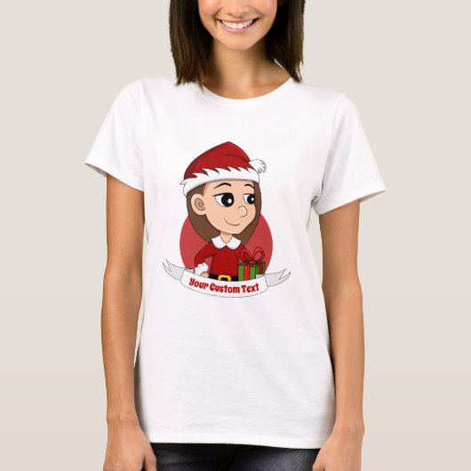 Kerstmeisje cartoon T-Shirt (Voorkant)