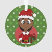 kerstmeisje cartoon-versiering ornament (achterkant)