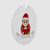 kerstmeisje cartoon-versiering ornament (voorkant)