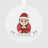 kerstmeisje cartoon-versiering ornament (achterkant)