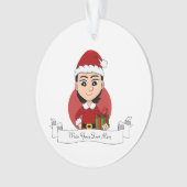 kerstmeisje cartoon-versiering ornament (voorkant)