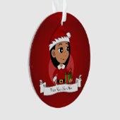 kerstmeisje cartoon-versiering ornament (voorkant)
