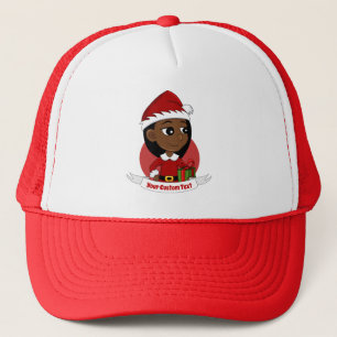 Kerstmeisje cartoon vrachtwagenhoed trucker pet