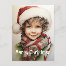 Kerstmeisje Custom 10 van 25 Feestdagenkaart