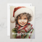 Kerstmeisje Custom 10 van 25 Feestdagenkaart (Voorkant / Achterkant)