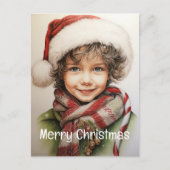 Kerstmeisje Custom 10 van 25 Feestdagenkaart (Voorkant)