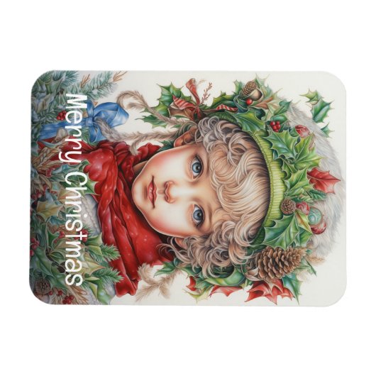 Kerstmeisje Custom 11 van 25 Magneet (Horizontaal)