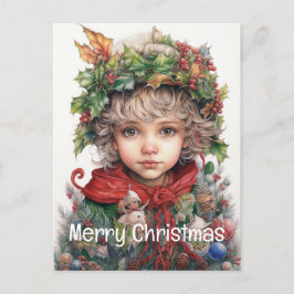 Kerstmeisje Custom 12 van 25 Feestdagenkaart