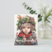 Kerstmeisje Custom 12 van 25 Feestdagenkaart (Staand voorkant)