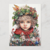 Kerstmeisje Custom 12 van 25 Feestdagenkaart (Voorkant)