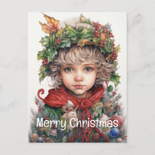 Kerstmeisje Custom 12 van 25 Feestdagenkaart (Voorkant)