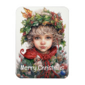 Kerstmeisje Custom 12 van 25 Magneet (Verticaal)