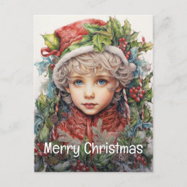 Kerstmeisje Custom 13 van 25 Feestdagenkaart