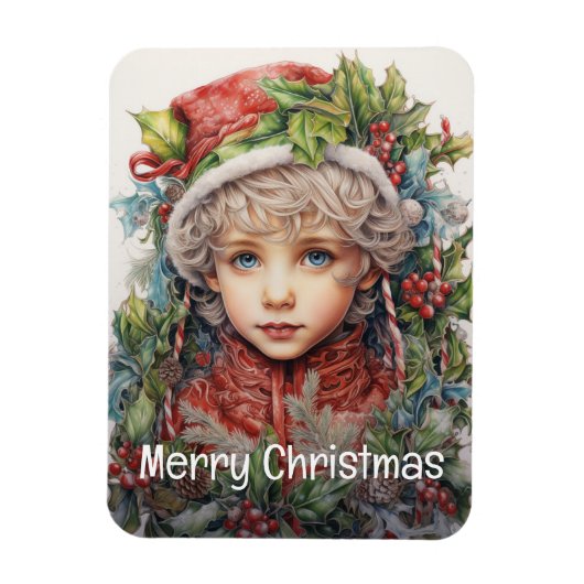 Kerstmeisje Custom 13 van 25 Magneet (Verticaal)
