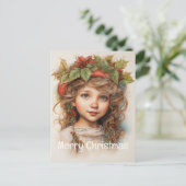 Kerstmeisje Custom 15 van 25 Feestdagenkaart (Staand voorkant)