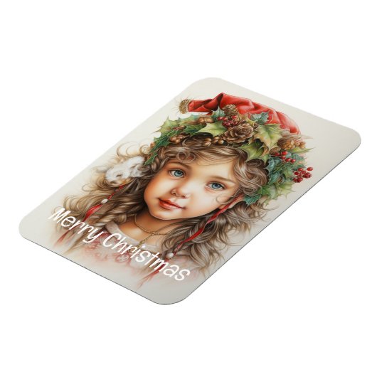 Kerstmeisje Custom 17 van 25 Magneet (Linkerzijde)