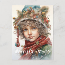 Kerstmeisje Custom 19 van 25 Feestdagenkaart