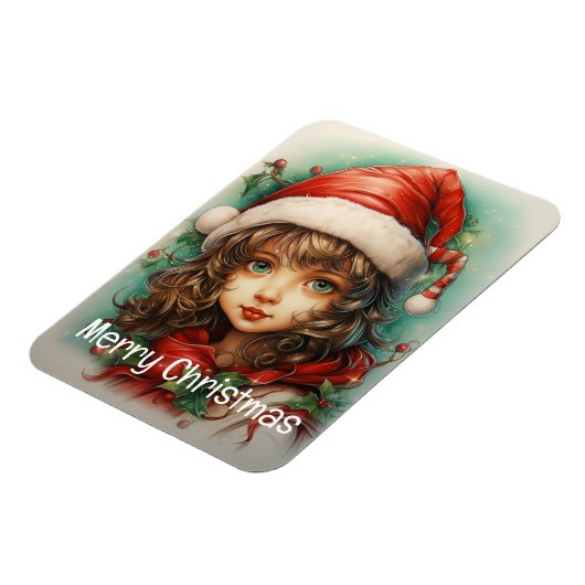Kerstmeisje Custom 1 van 25 Magneet (Linkerzijde)