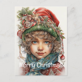 Kerstmeisje Custom 20 van 25 Feestdagenkaart