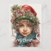 Kerstmeisje Custom 20 van 25 Feestdagenkaart (Voorkant)