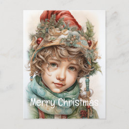 Kerstmeisje Custom 21 van 25 Feestdagenkaart