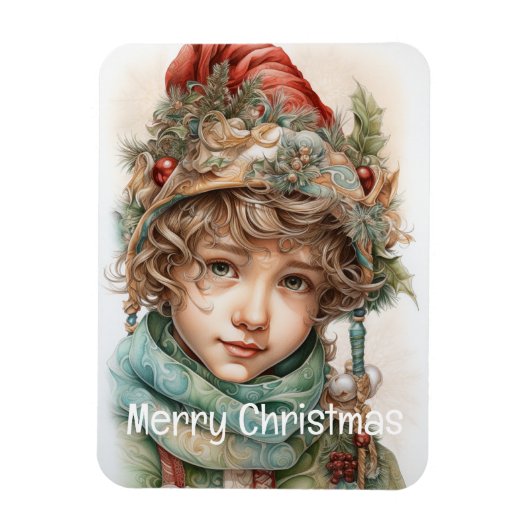 Kerstmeisje Custom 21 van 25 Magneet (Verticaal)