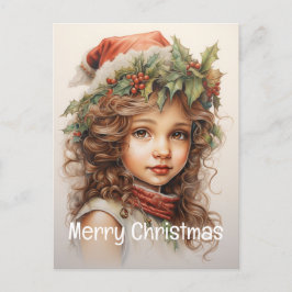 Kerstmeisje Custom 24 van 25 Feestdagenkaart