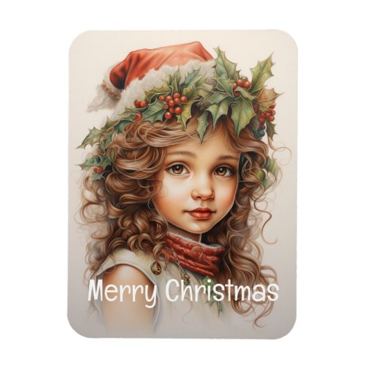 Kerstmeisje Custom 24 van 25 Magneet (Verticaal)