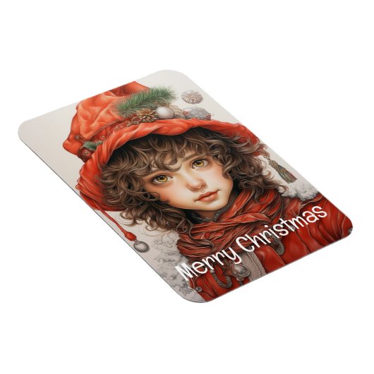 Kerstmeisje Custom 2 van 25 Magneet (Rechterzijde)