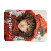 Kerstmeisje Custom 2 van 25 Magneet (Horizontaal)