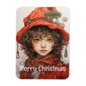 Kerstmeisje Custom 2 van 25 Magneet (Verticaal)
