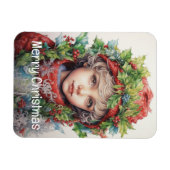 Kerstmeisje Custom 4 van 25 Magneet (Horizontaal)