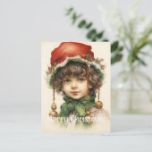 Kerstmeisje Custom 6 van 25 Feestdagenkaart (Staand voorkant)