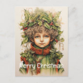 Kerstmeisje Custom 8 van 25 Feestdagenkaart (Voorkant)