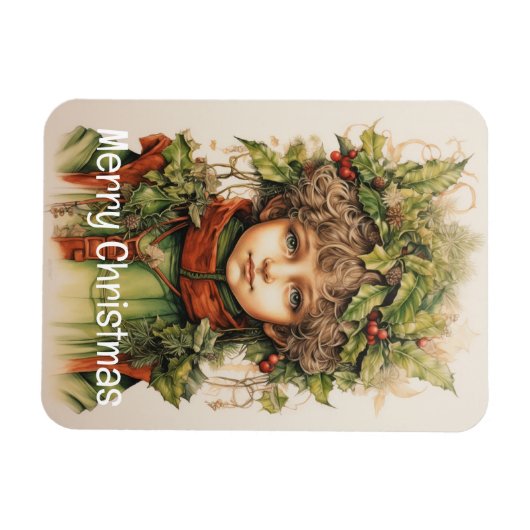 Kerstmeisje Custom 8 van 25 Magneet (Horizontaal)