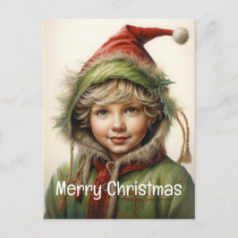 Kerstmeisje Custom 9 van 25 Feestdagenkaart